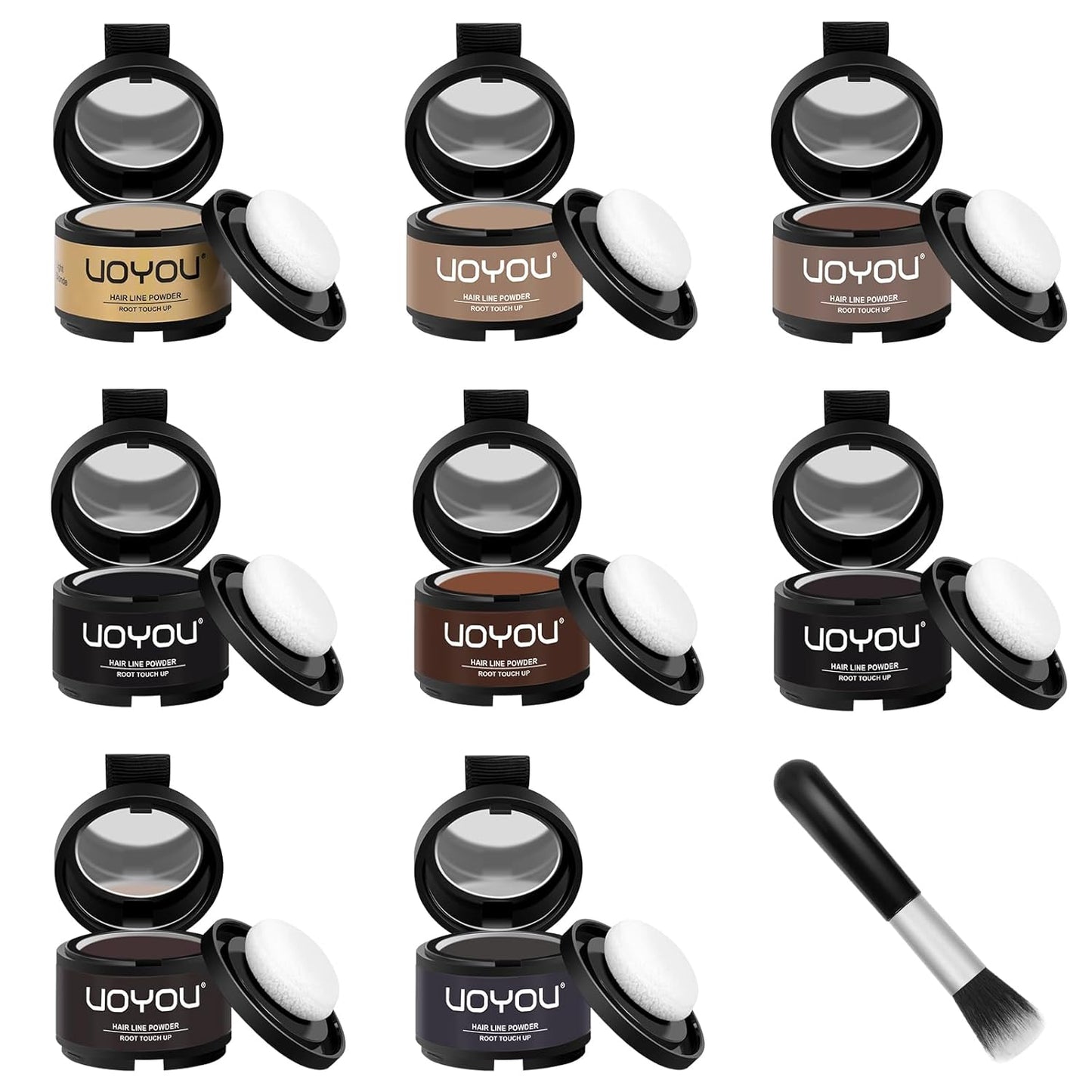 Root Touch Up Powder Instantly Conceals Hair Loss, Gray Root Cover Up Powder, Water & Sweat Resistant Hair Powder for Thinning Hair Men & Women, Includes Brush (Light Brown, 4g Bottle with Brush)