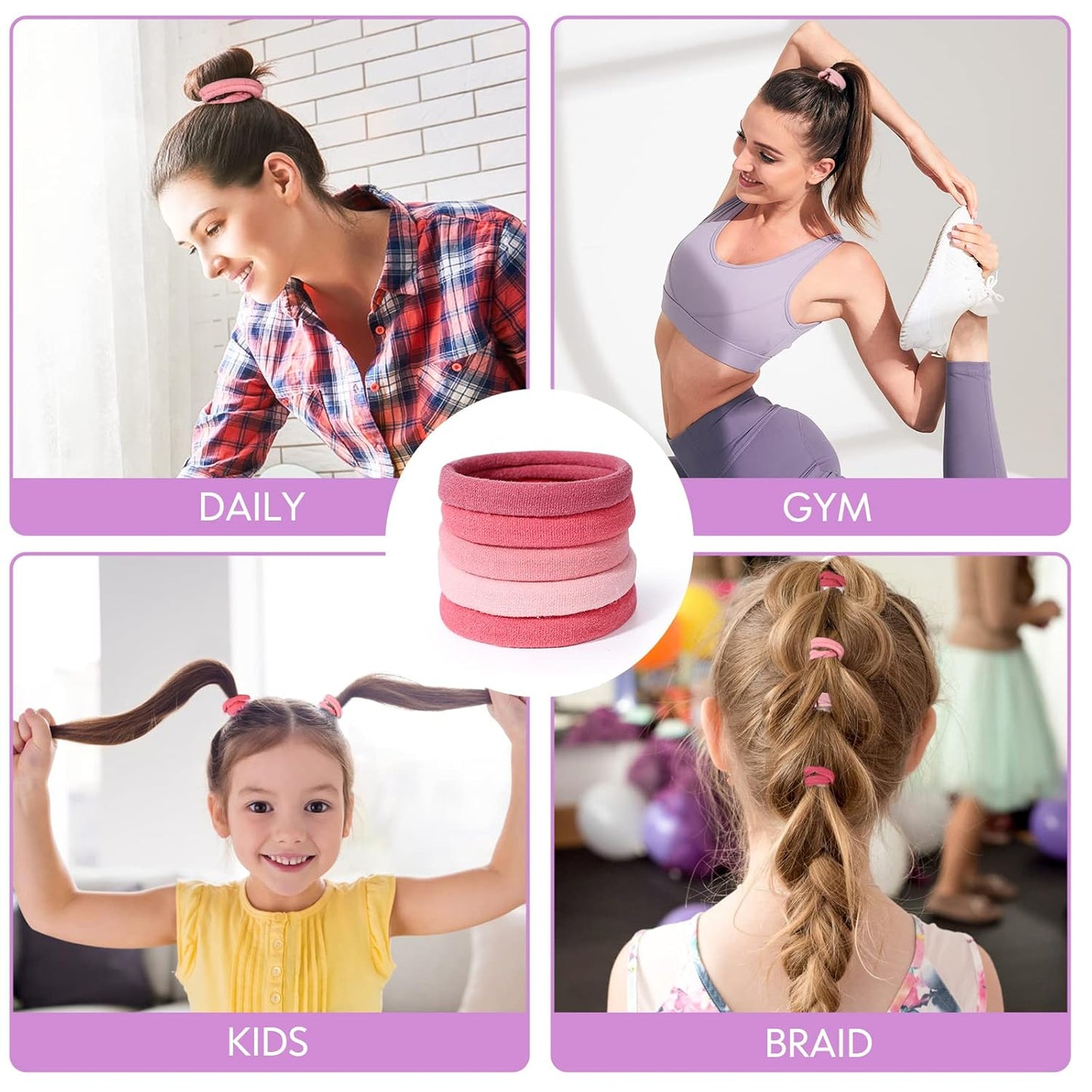 URTHEONE Scalp Massager Shampoo Brush, Hair Scalp Scrubber Head Massager with Soft Silicone Bristles for Women Men Kids Pets Shower and Hair Growth(Beige) Includes 5 Pcs Hair Ties