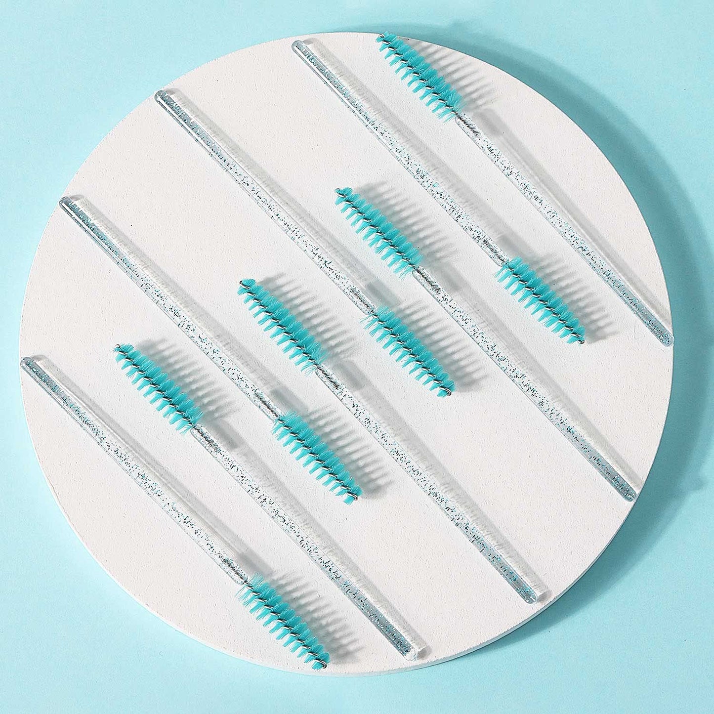 Tbestmax 300 Disposable Mascara Wands Eye Lash Brush Spoolies for Eyebrow/Eyelash Extension Blue