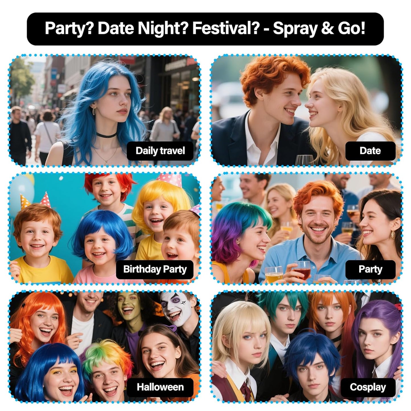 Temporary Hair Color Spray For Kids Women Men, Temporary Hair Clolor Wax Dye Pomades, Washable Hair Dye Spray For Cosplay Party DIY, Christmas Party, Halloween Crazy Hair Day (Orange-Red, 4.06 oz)