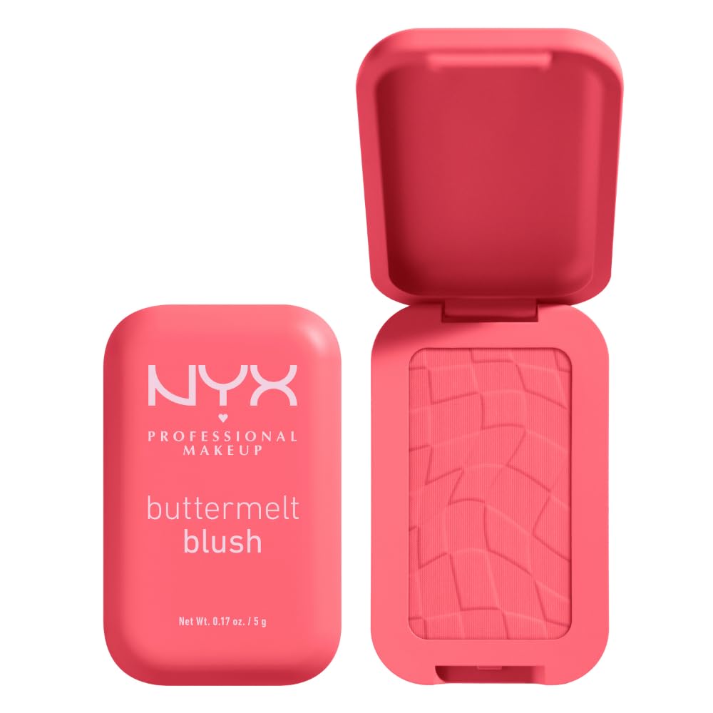 NYX PROFESSIONAL MAKEUP Buttermelt Powder Blush, Fade and Transfer-Resistant Blush, Up to 12HR Make Up Wear, Vegan Formula - U Know Butta