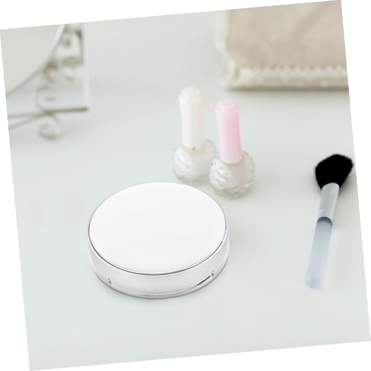 2pcs Travel Powder Container Mirror for Makeup Empty Cushion Compact Case Portable Powder Box for Women