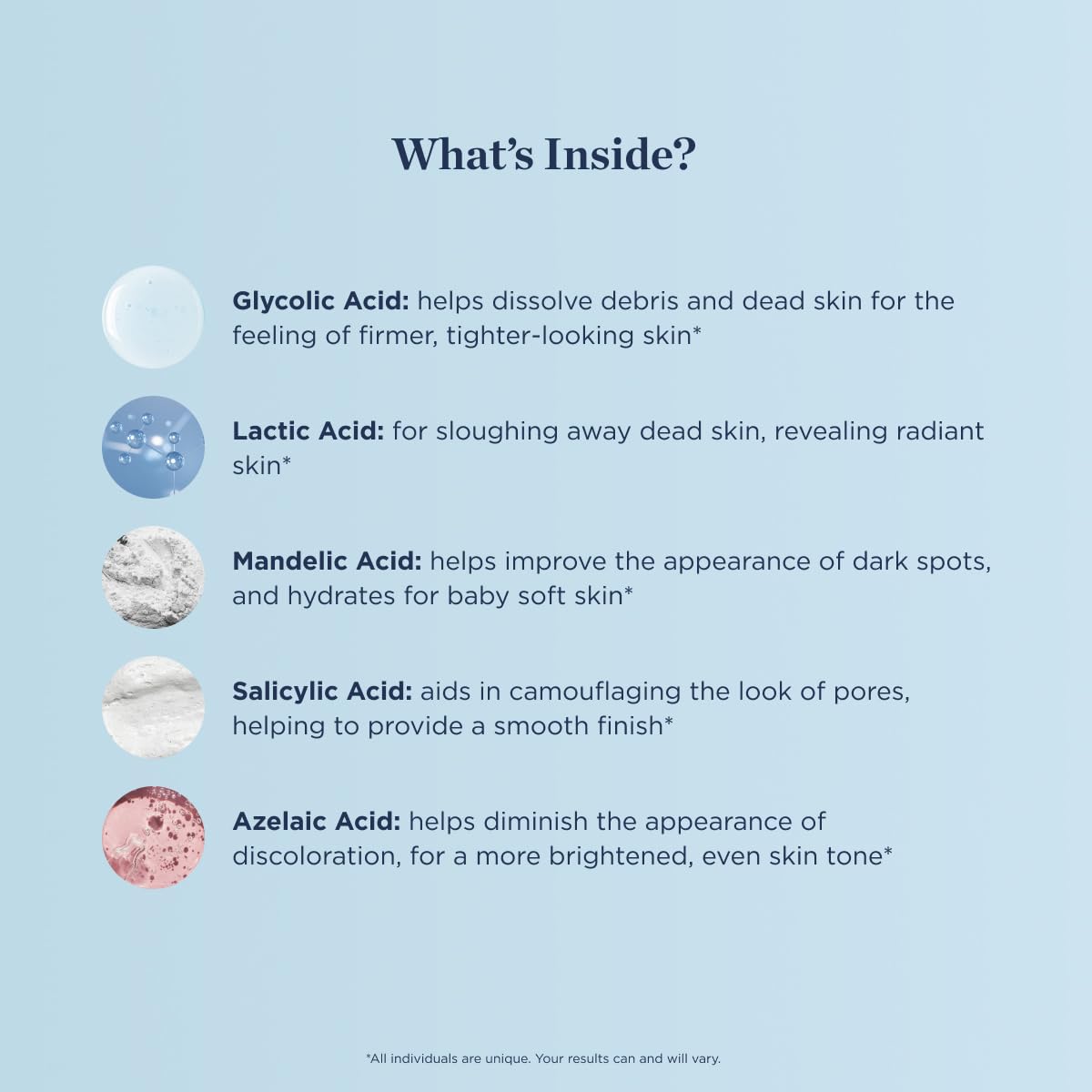 Refine + Reveal Multi-Acid Mask for Aging Skin, Anti-Wrinkle Exfoliating Formula for Smooth Skin- Target Dark Spots, Large Pores w/Glycolic, Lactic, Mandelic, Salicylic, Azelaic Acid