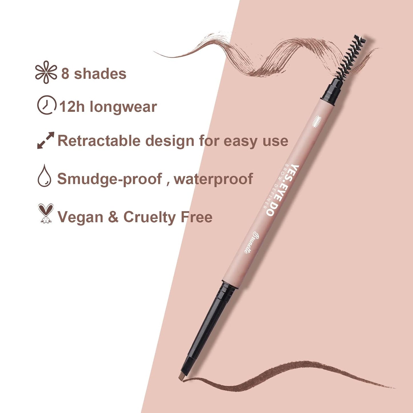 Grey Eyebrow Pencil for Older Women, Dual-Ended Gray Eyebrow Pencil for Grey Hair with Spoolie, Micro Triangle Tip Eye Brow Filler Pen for Natural Looking, Hair-Like Stroke, Gray, YES.EYE DO