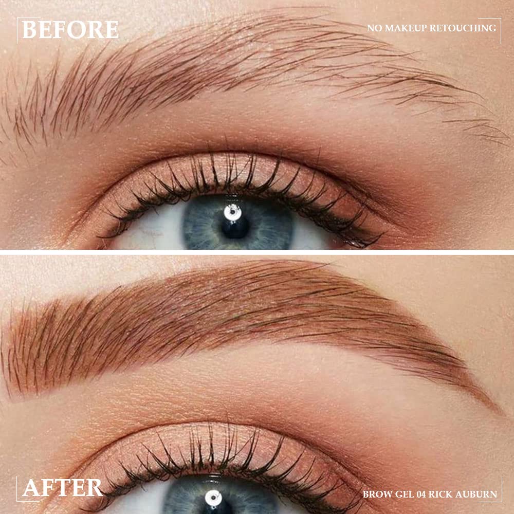 Tinted Thickening Brow Mascara,Brow Fast Sculpt,Waterproof, Transfer-proof, Brush to Fill in Eyebrows and Cover Gray Hairs - Cruelty Free - Light Medium Brown (1pc 04 Rich Auburn)