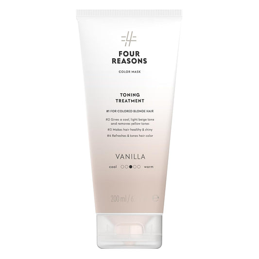 Four Reasons Color Mask - Vanilla Blonde - (27 Colors) Color Depositing Conditioner, Toning Treatment, Tone & Enhance Color-Treated Hair - Semi Permanent Hair Dye, Vegan and Cruelty-Free, 6.76 fl oz