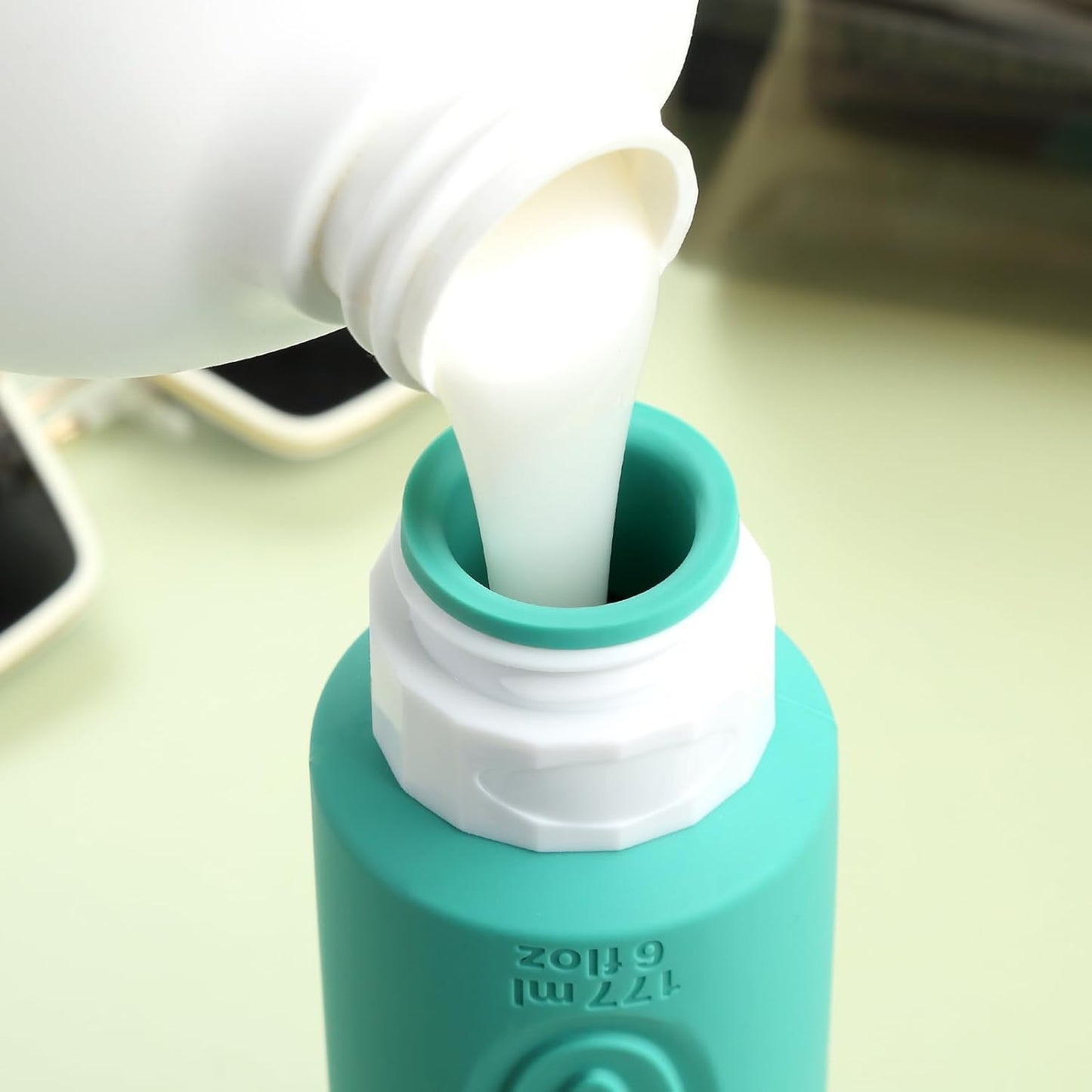 Travel Bottles for Toiletries, Large 6oz Oversize Containers, BPA Free Leak Proof Tubs Refillable Liquid Traveler Accessories with Toiletry Bag for Cometic Shampoo and Lotion Soap (4 Pack)