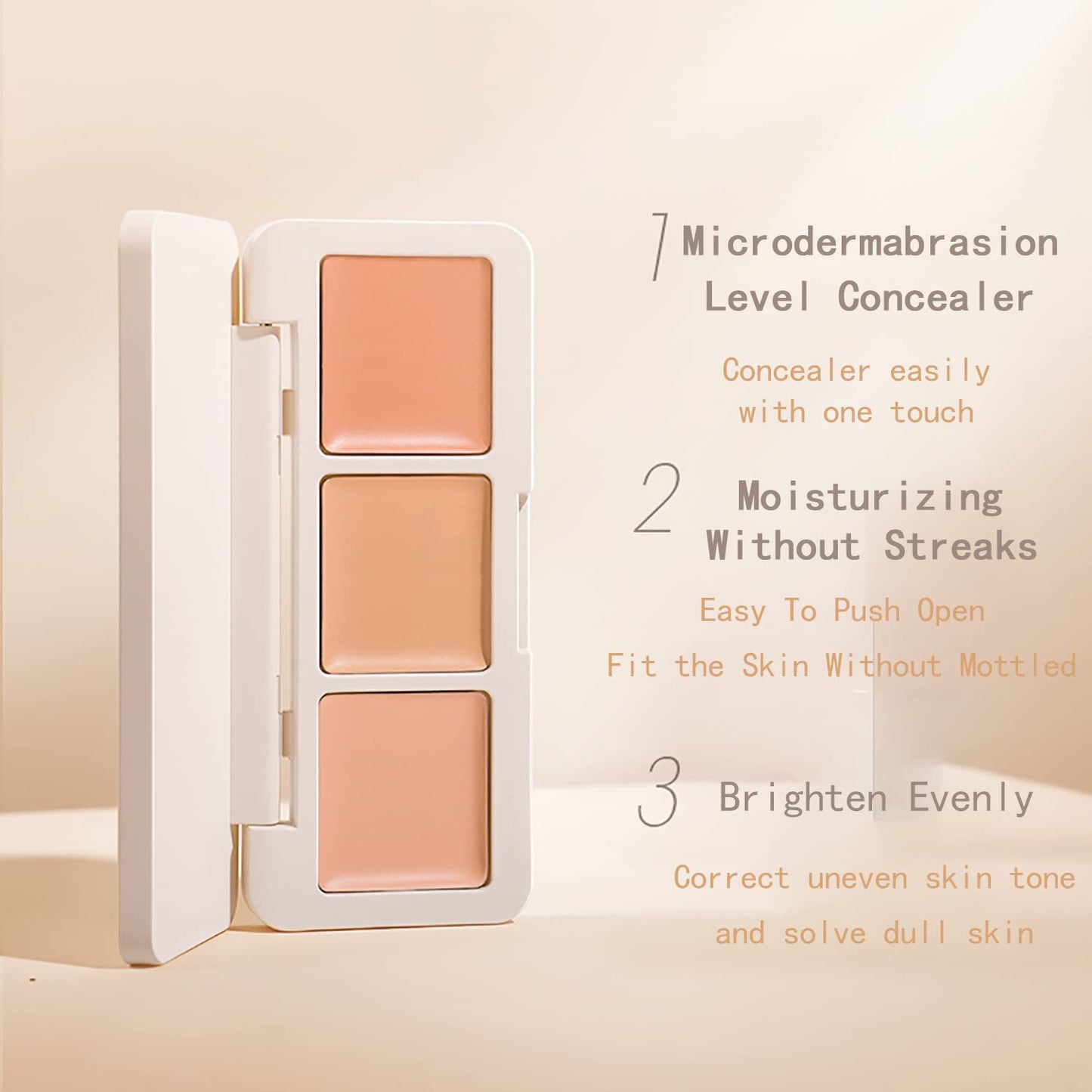 IFiona Tricolor Concealer to Cover Spots,Stains,Acne,Freckles and Brighten Skin Color Concealer Palette