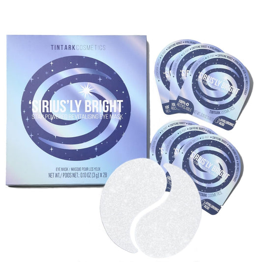 SIRIUS'LY BRIGHT Under Eye Patches 28 Pairs, Reduce Dark Circles Puffiness Bags, Rejuvenate Eye Mask, Eye Gel Pads with Caffeine Boost, Hyaluronic acid, Iris Moss Extract, Gifts for Women and Men