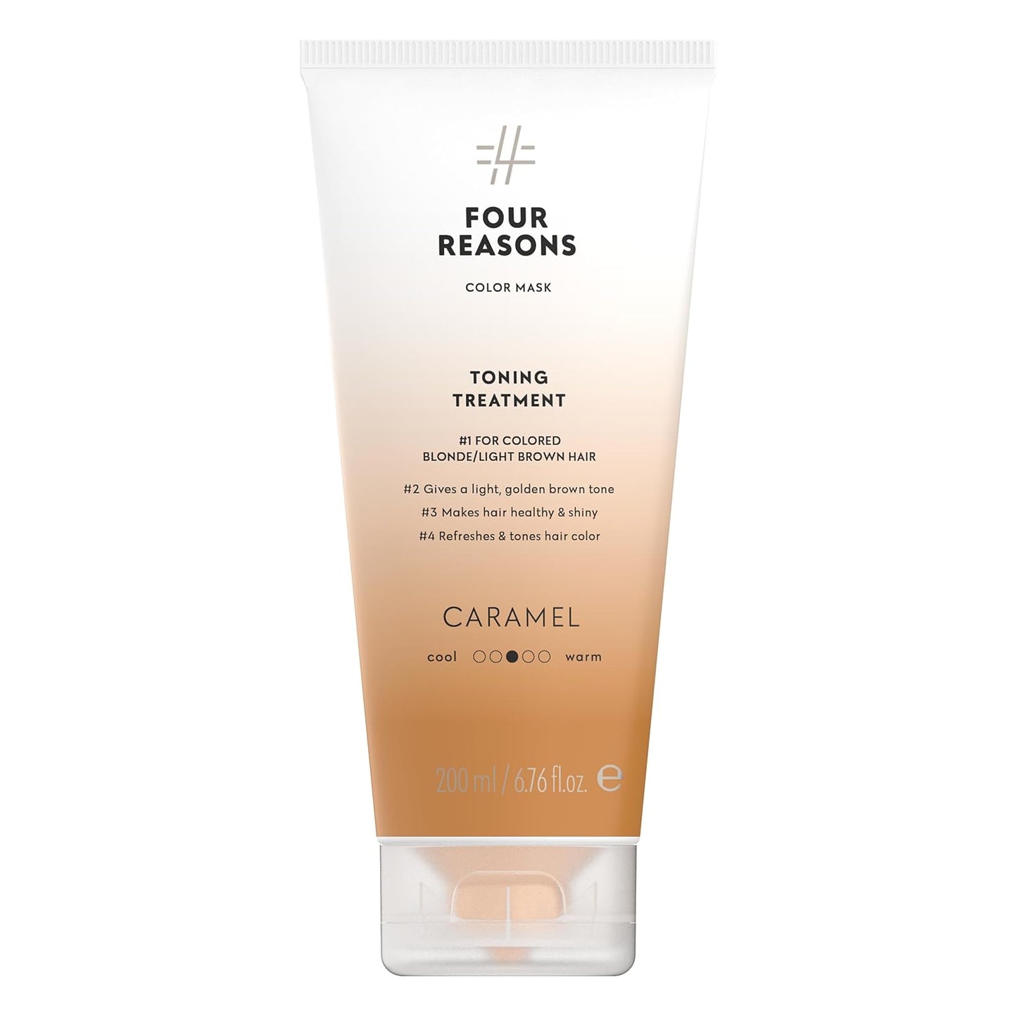 Four Reasons Color Mask - Caramel - (27 Colors) Toning Treatment, Color Depositing Conditioner, Tone & Enhance Color-Treated Hair - Semi Permanent Hair Dye, Vegan and Cruelty-Free, 6.76 fl oz