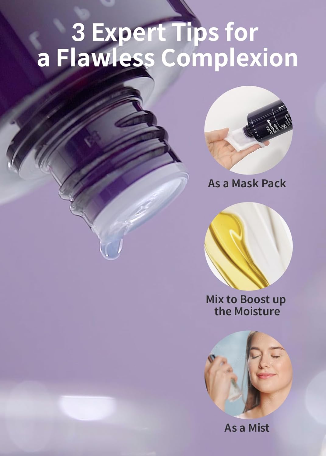 Ultra Soothing Face Toner R4 w/Azulene 17 Amino Acids Hyaluronic Acid & Perilla Leaf | Soothing Facial Toner for Cooling & Restoring of All Skin Types No Animal Trials No Paraben 6.76 fl oz