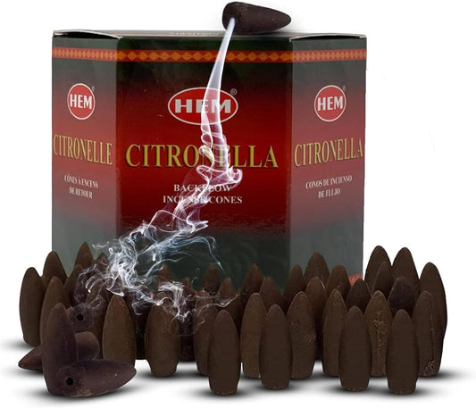 Citronella Backflow Incense Cones for Waterfall Aromatic Smoke Fountain Haze Falls