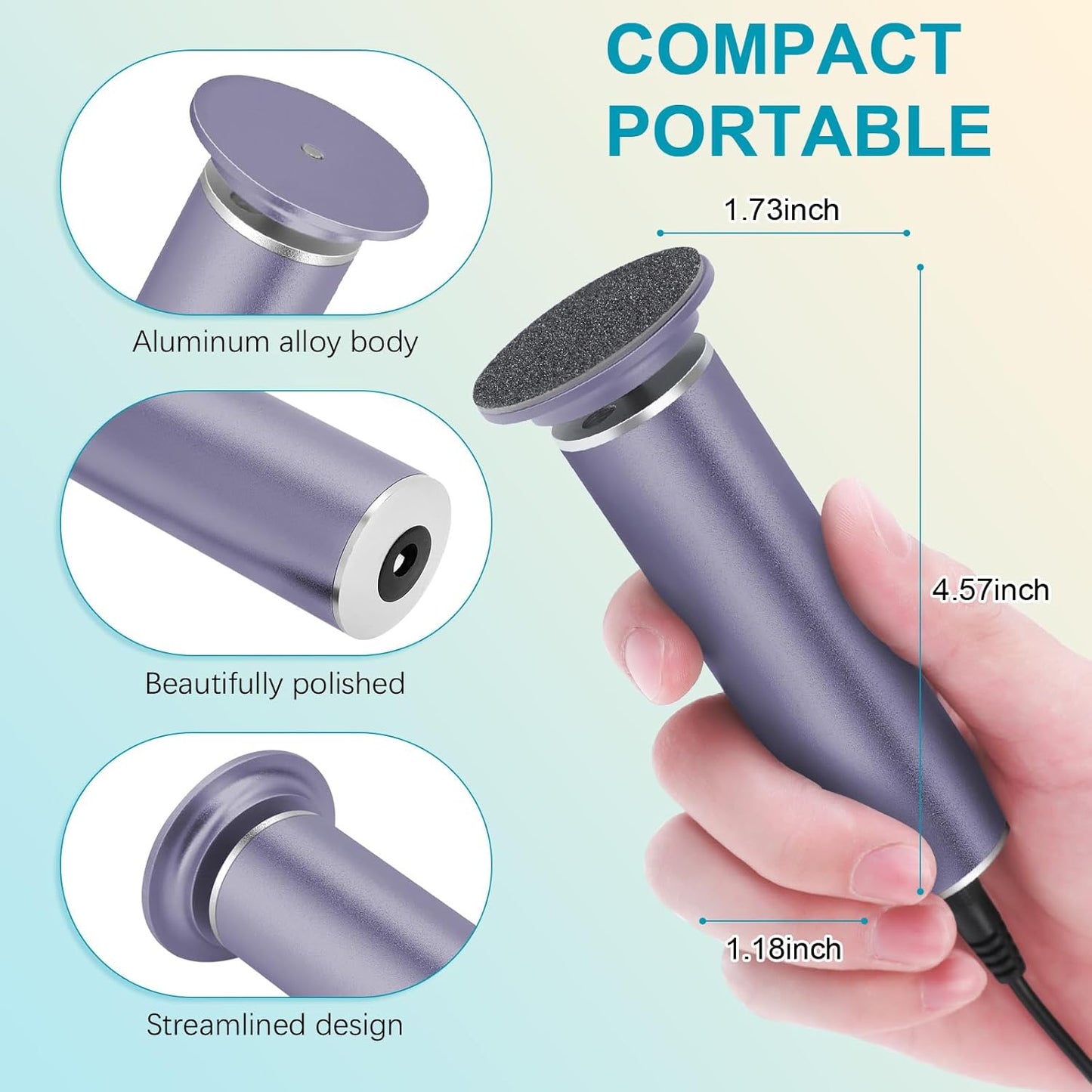 Electric Foot Callus Remover with Hand Callus Remover, Adjustable Speed Professional Electric Foot File Filer Sander Pedicure Tools for Feet Heel Dead Cracked Skin Women Men Use (Gray)