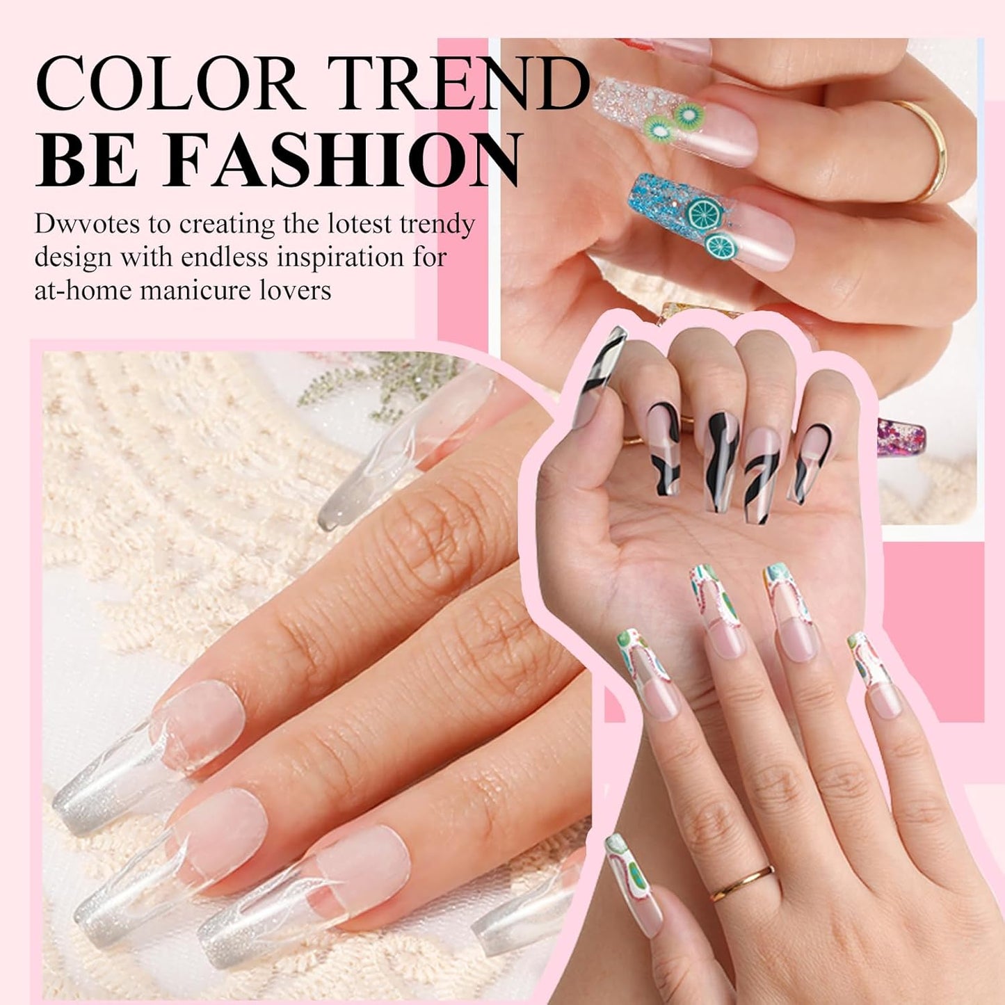 2Pcs 4oz White/Clear Acrylic Powder, Large Capacity Professional Acrylic Nail Powder Polymer for 3D French Nail Manicure Extension Nail Carving Acrylic Powder