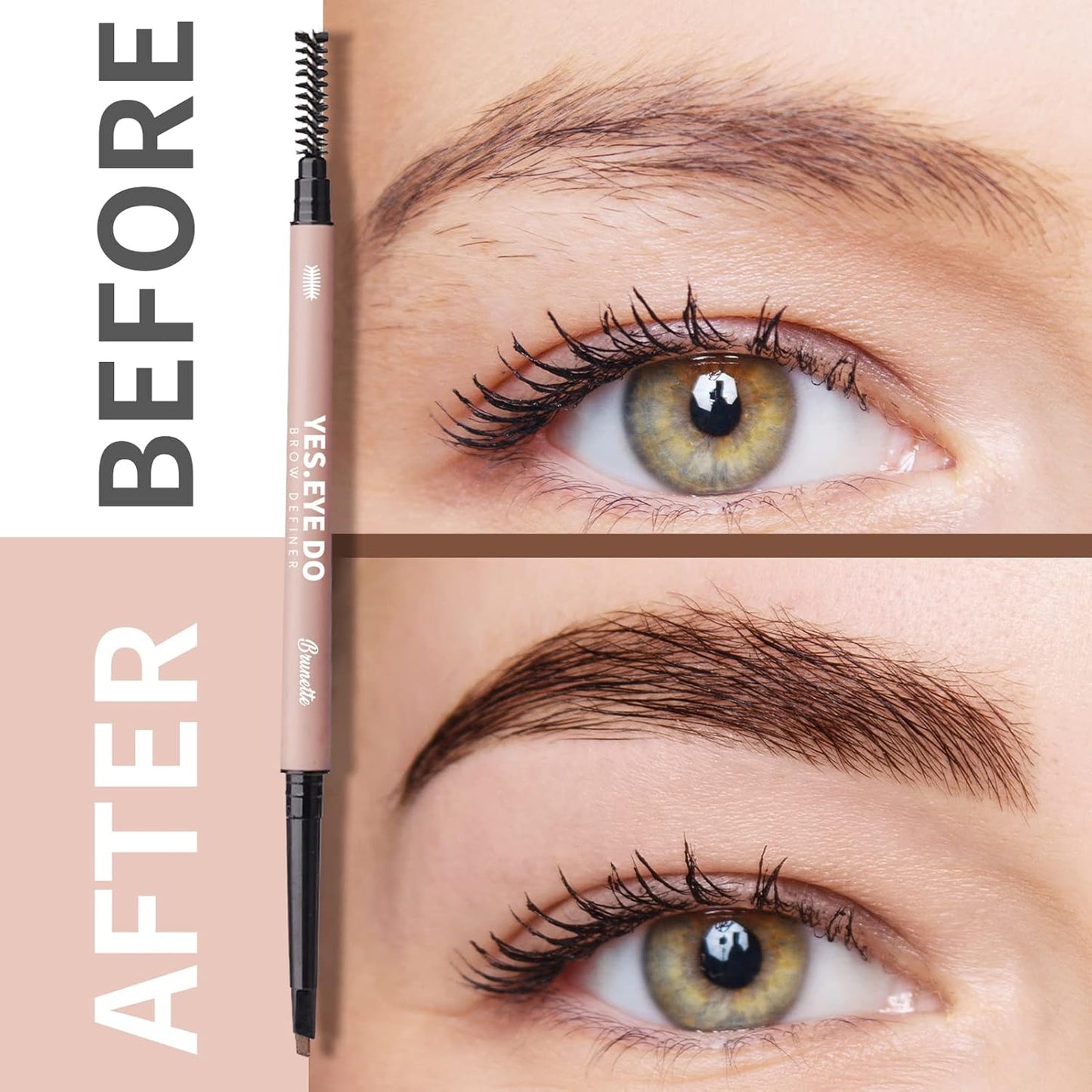 Black Eyebrow Pencil, Soft Black Eyebrow Pen with Hair Like Stroke, Ultra Slim Eye Brow Pencil for Natural-Looking Brows,Waterproof, Black YES.EYE DO