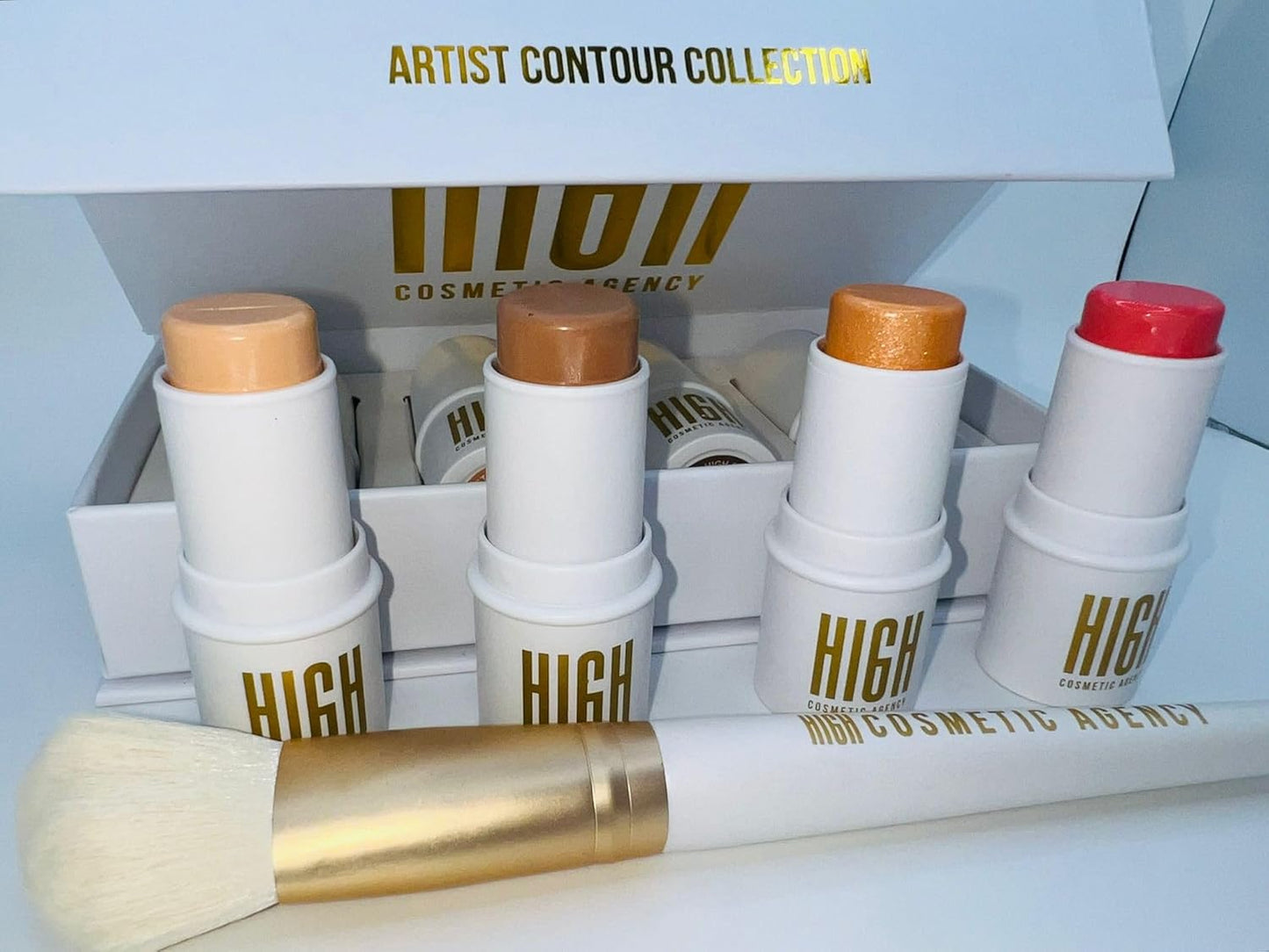 Contour,4 Piece Set, For Face, Professional Makeup, Cream, Long Lasting, Cruelty Free,Crystalline Artist Contour Colecction (Line To Go) Kit by Beauty Creations,Highlighter, high cosmetic agency