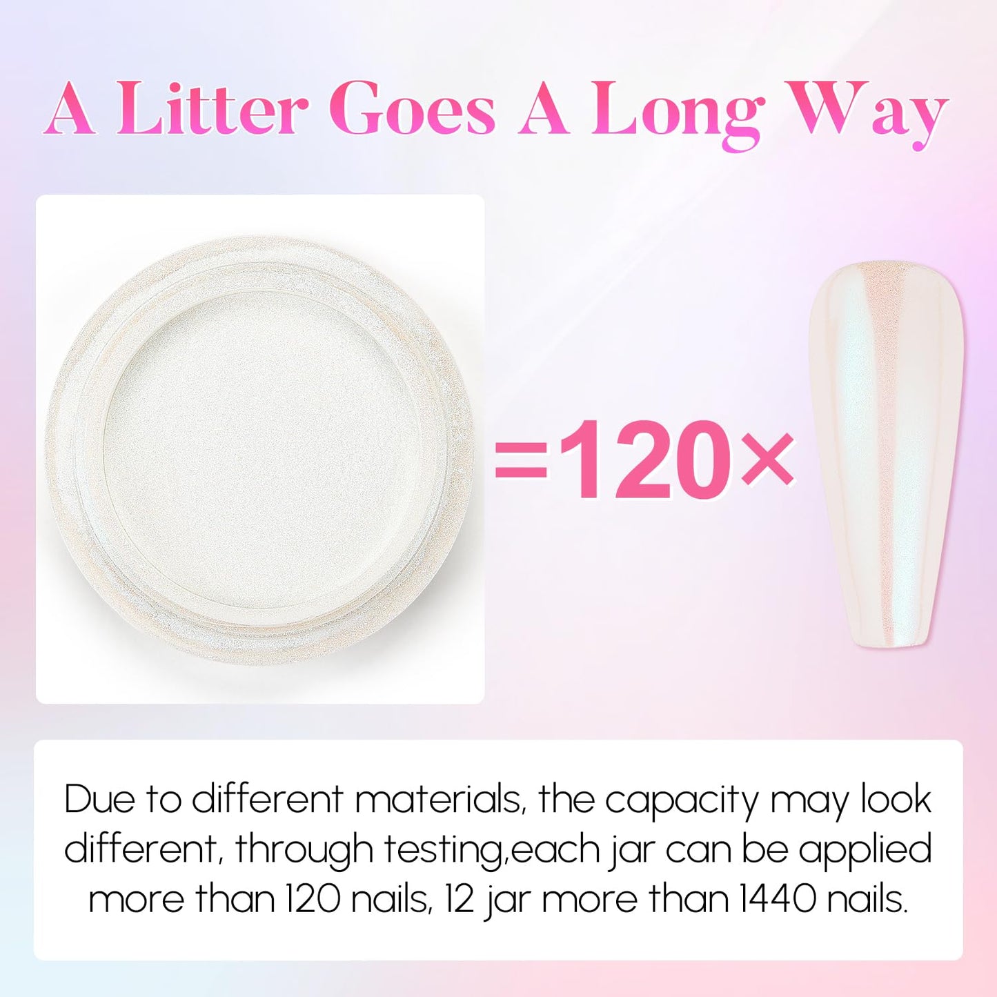 AIMEILI Pearl Nail Powder, Vegan, Cruelty Free, 12 Colors Chrome Aurora Metallic Holographic Mirror Effect Nail Art Pigment Iridescent Shell Glitter Nail Art