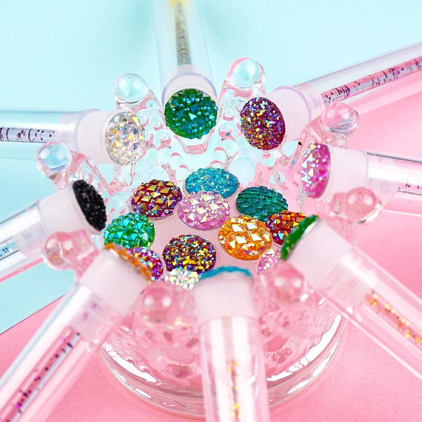 i-Laesh 20 Pcs Lash Brush Eyelash Brushes for Eyelash Extensions Spoolies Cleaning Mascara Wands Tube Diamond Disposable Makeup Tool Applicator Set Sanitary Extension Supplies (Assorted Color)