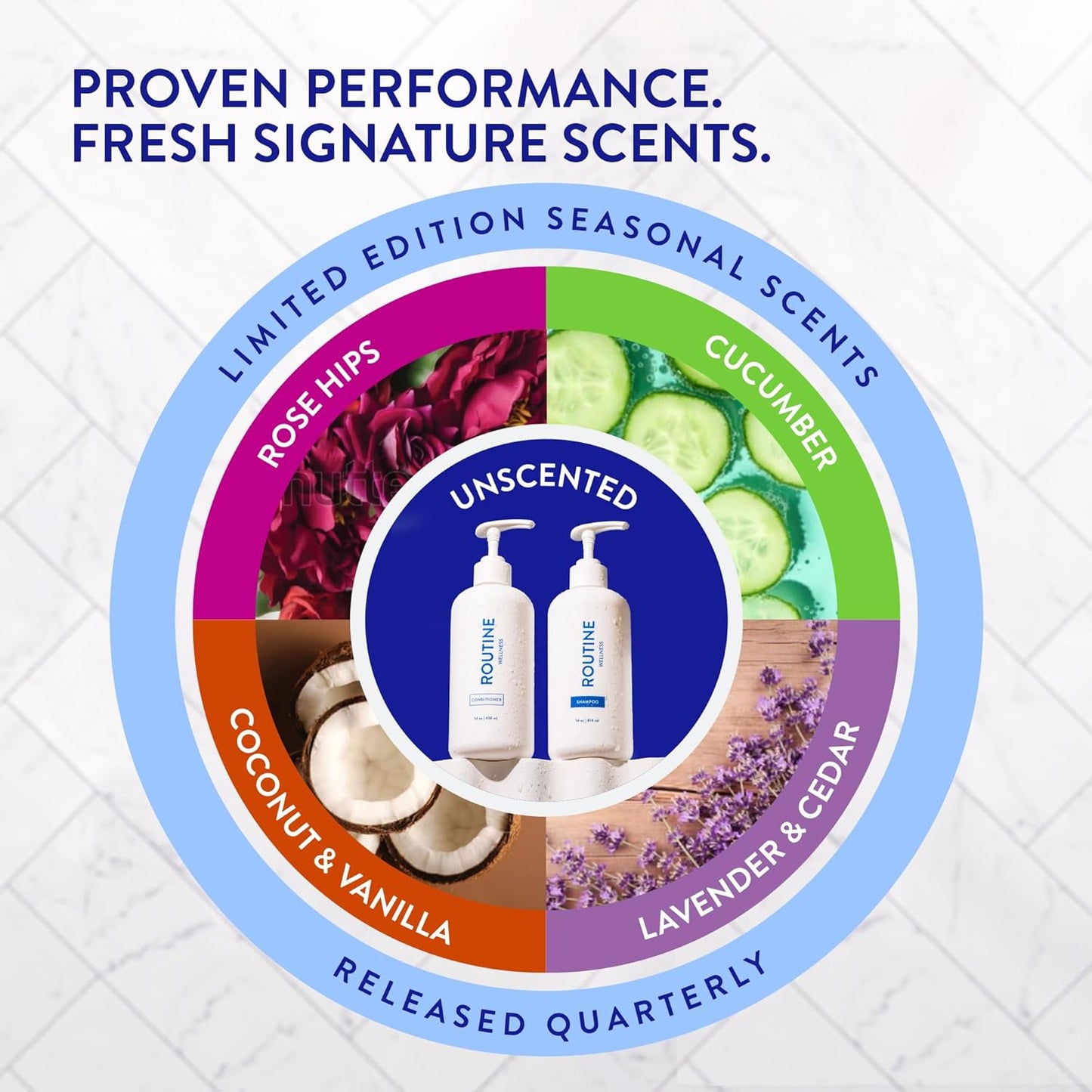 Routine Wellness Anti-Thinning Shampoo for Thinning Hair - Biotin DHT Blocker Women & Men - Color Safe Shampoo for Hair Loss & Healthy Hair - Cucumber - 14oz