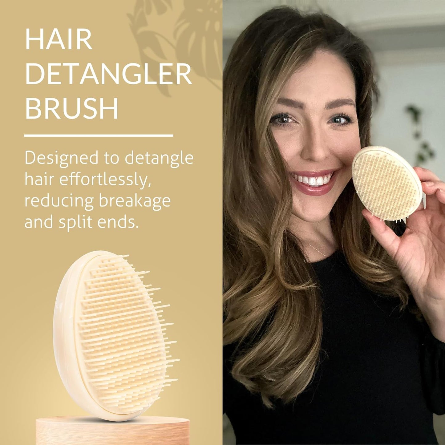 Travel Hairbrush - Mini Hair Detangler for Women Teens Kids - Sensory Scalp Massager - Small Portable Comb - Thick, Curly, Straight, Wet, Dry - Compact Detangler - Purse Essentials
