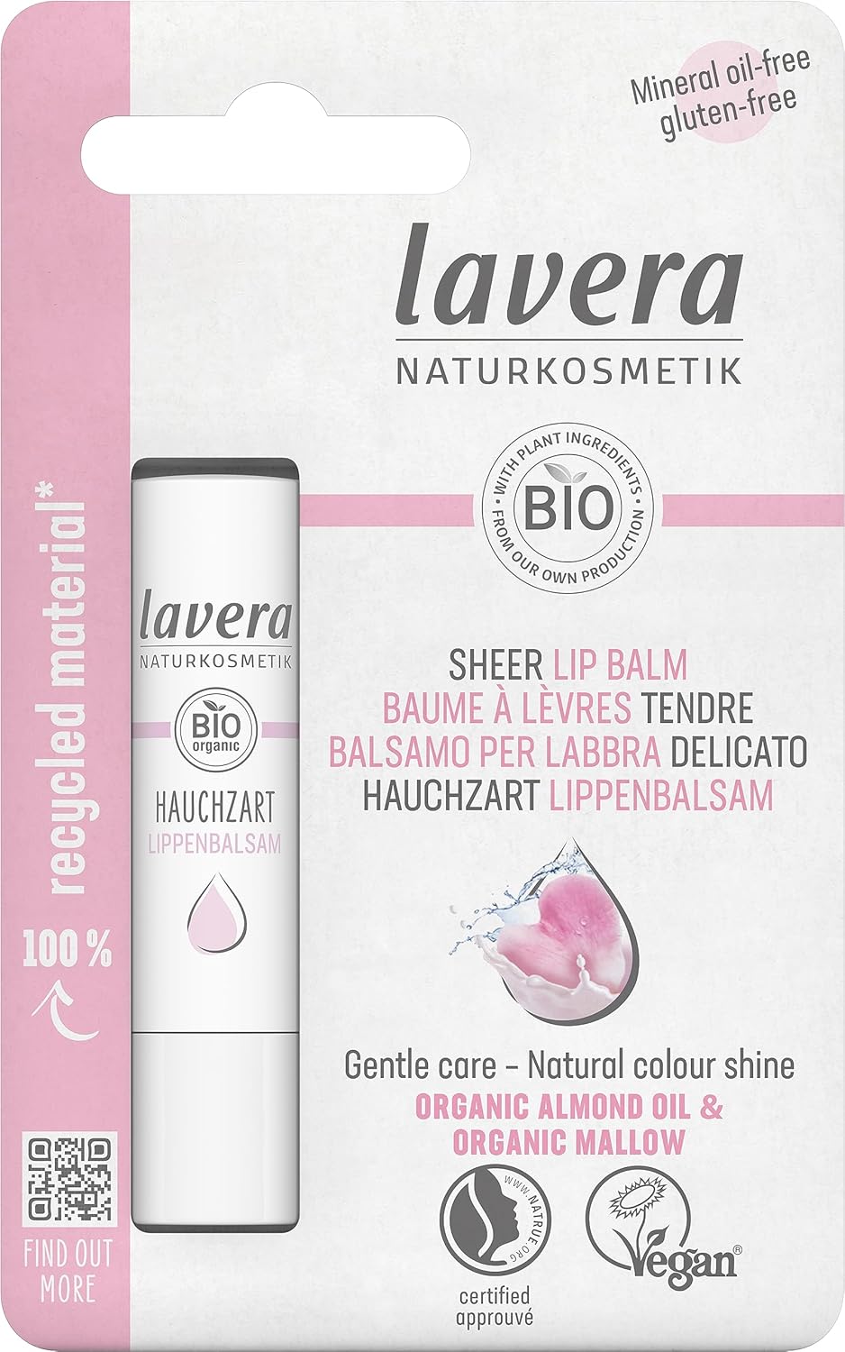 Lavera Organic Sheer Lip Balm New 0.18 oz