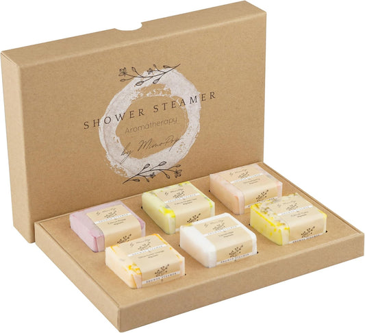 Premium Organic Shower Steamer- Shower Steamers Aromatherapy Essential Oil Infused, 6 Cubes Body Restore Shower Steamers Spa Gifts for Women, Shower Bomb