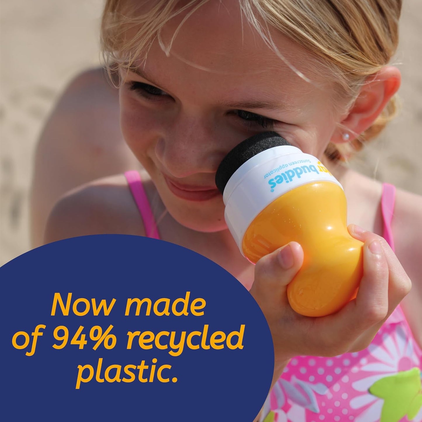 Solar Buddies Bag Bundle & Carabina Clip - Full Pink - Refillable Roll on Sponge Sunscreen, Suncream & Lotion Applicator For Kids, Adults & Families - Holds 3.4fl oz, Perfect Size for Travel