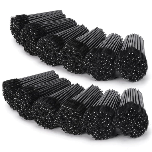 Tbestmax 1200 Disposable Mascara Wands, Spoolies Brush for Eyelash Extensions, Spooly Eyelash Eyebrow Brushes Lash Wand Applicator Makeup Kits - Black