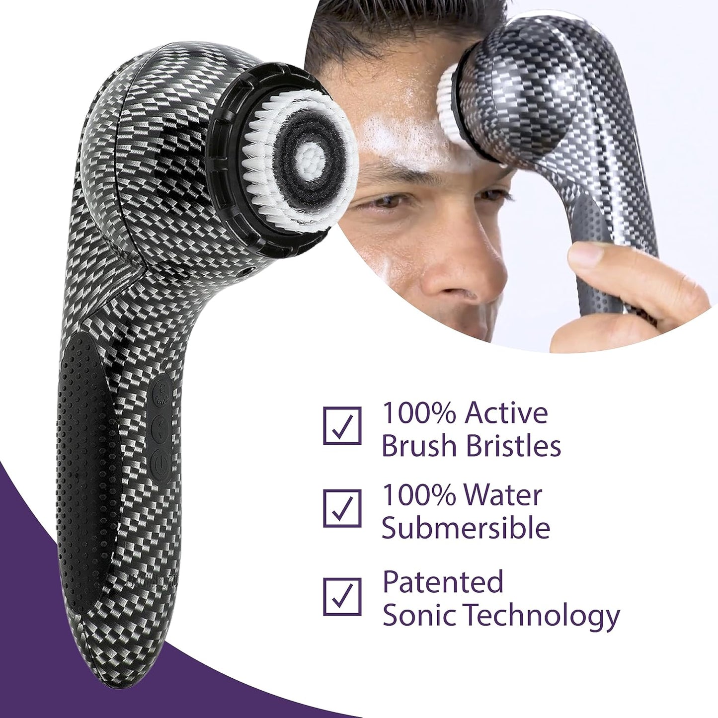 Michael Todd Beauty - Soniclear Elite - Facial Cleansing Brush System - 6-Speeds - Face Cleansing Brush & Exfoliating Body Scrubber